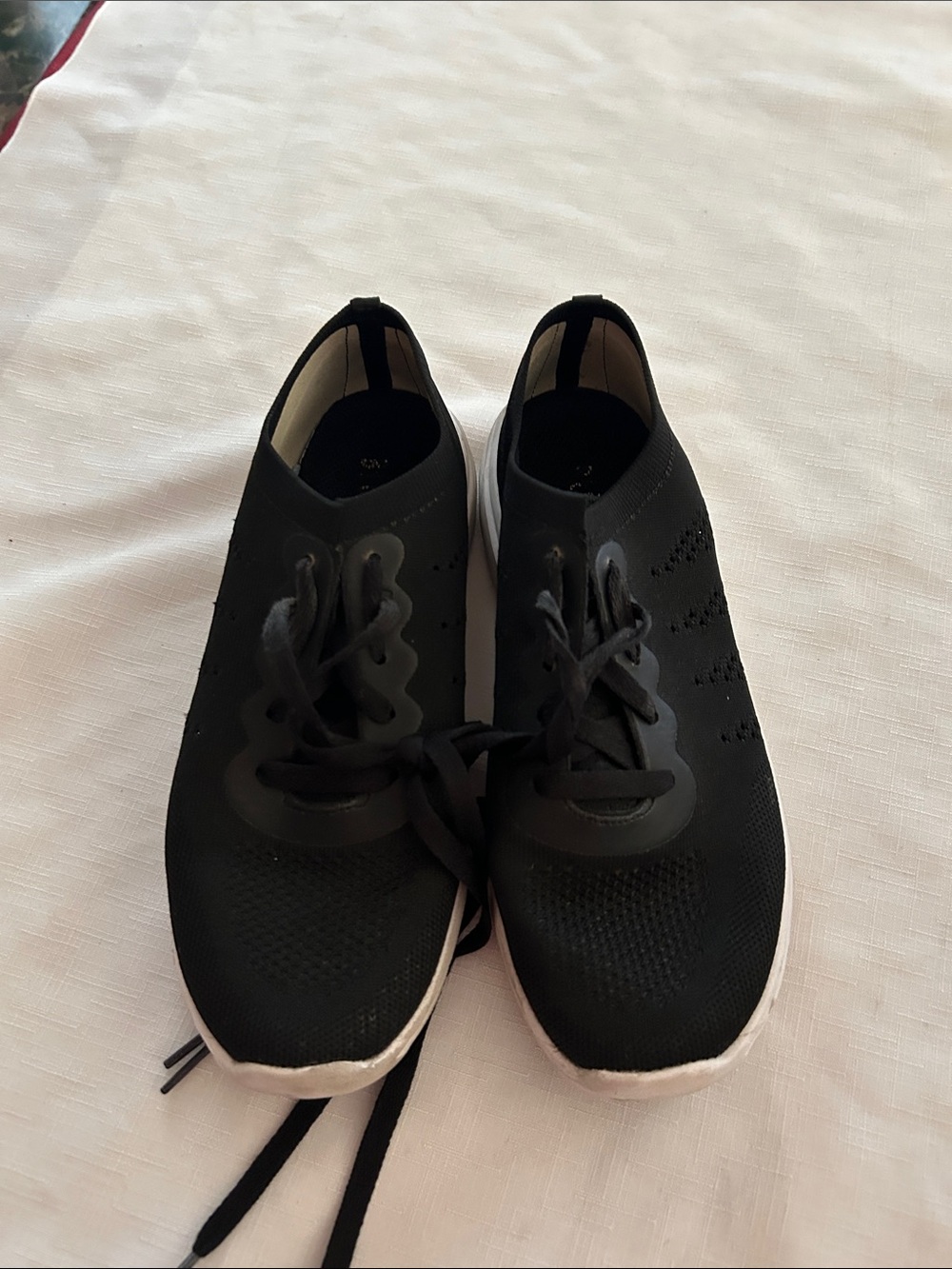 Bloch Black Knit Lace-Up Sneakers with White Soles